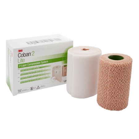 2 Layer Compression Bandage System 3M™ Coban™2 Lite 4 Inch X 2-9/10 Yard / 4 Inch X 5-1/10 Yard 25 to 30 mmHg