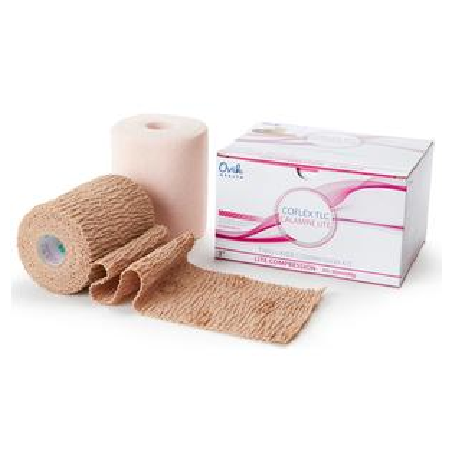 2 Layer Compression Bandage System - CoFlex TLC Calamine with Indicators 4 Inch X 6 Yard / 4 Inch X 7 Yard