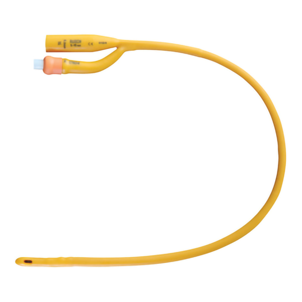 Foley Catheter - Rusch Gold 2-Way Standard Tip 5 cc Balloon Silicone Coated Latex