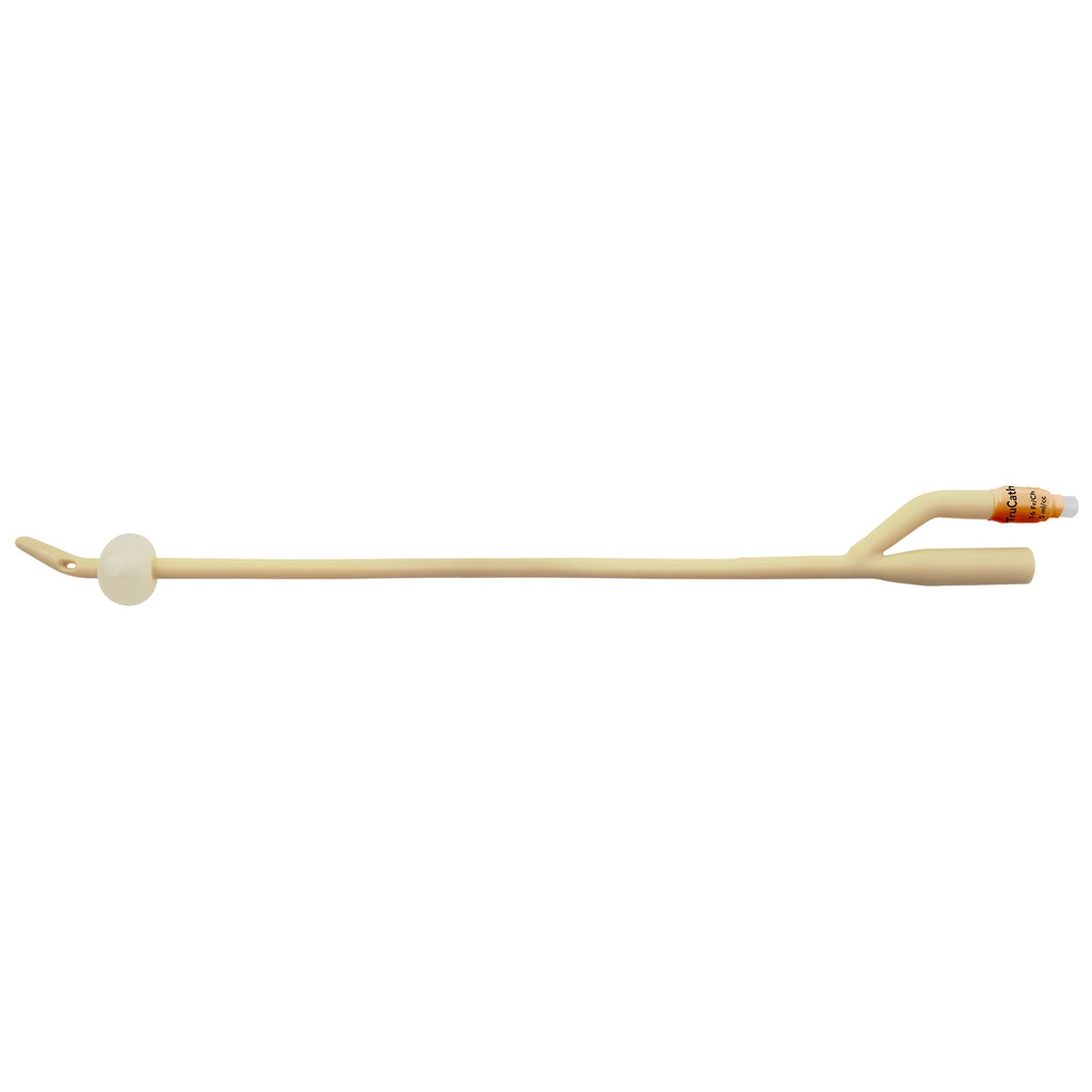 Indwelling Foley Catheter - TruCath 2-Way Coude Tip 5 mL Balloon 16 Fr. Silicone Elastomer Coated Latex